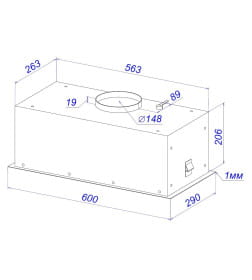 Вытяжка кухонная ZORG AMINA 1060 60 S белая