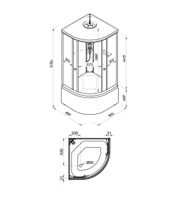 Кабина душевая Вельвет Б3 90х90 поддон 41 Triton Щ0000065753
