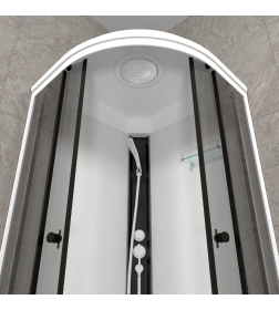 Кабина душевая Грэй-Вайт 90*90 А Triton стекло тонированное Щ0000067300