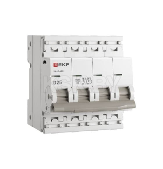 Выключатель автоматический ВА 47-63N 4P 25А (D) 4,5 кА PROXIMA EKF (M634425D) 