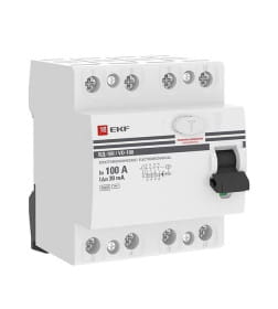 Выключатель дифференциального тока ВД-100 4P 100А 30мА тип АС электромеханический 4,5кА PROXIMA EKF