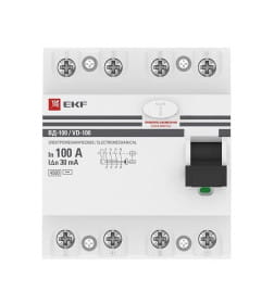 Выключатель дифференциального тока ВД-100 4P 100А 30мА тип АС электромеханический 4,5кА PROXIMA EKF