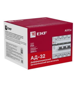 Выключатель автоматический дифференциального тока АД-32 3P+N 20А характеристика С 100мА тип AC электронный 4,5кА PROXIMA EKF