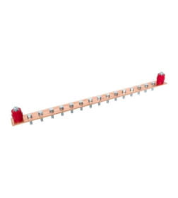 Главная заземляющая шина с изоляторами на 15 подключений ГЗШ-15 Сu EKF