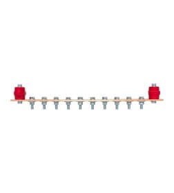 Главная заземляющая шина с изоляторами на 10 подключений ГЗШ-10 Сu EKF