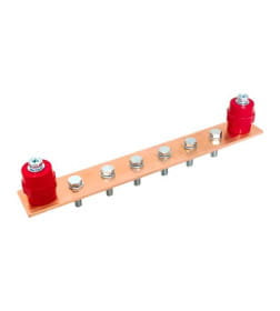Главная заземляющая шина с изоляторами на 6 подключений ГЗШ-6 Сu EKF