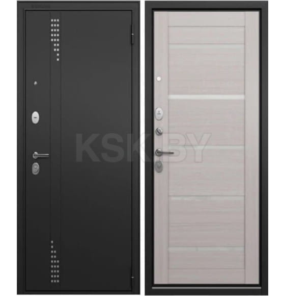 Дверь входная "Trust T2" Черный муар/бьянко (правая)  860х2050 мм