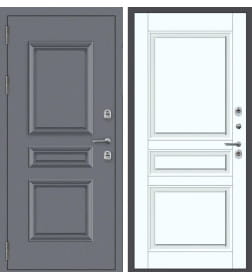 Дверь входная "МеталЮр М62 Термо" Букле графит/Velluto Bianco (левая)  860х2050 мм,уценка