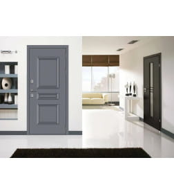 Дверь входная "МеталЮр М62 Термо" Букле графит/Velluto Bianco (левая)  860х2050 мм,уценка