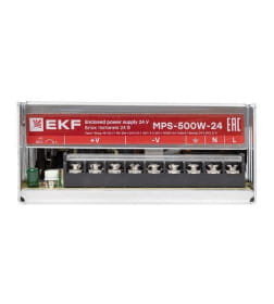 Блок питания на монтажную панель 500Вт,Uвх ~ 220 В AC m, Uвых - 24 В DC постоянного тока