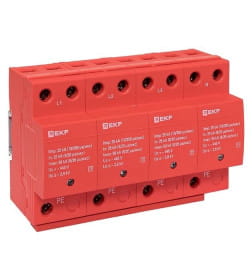 Устройство защиты от импульсных перенапряжений Класс 1 Iimp 25kA (10/350μs) 4P EKF