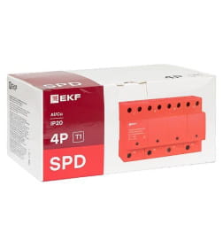 Устройство защиты от импульсных перенапряжений Класс 1 Iimp 25kA (10/350μs) 4P EKF