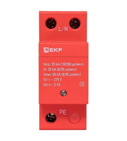 Устройство защиты от импульсных перенапряжений Класс 1 Iimp 25kA (10/350μs) 1P EKF