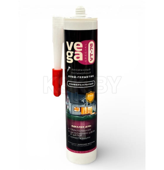 Клей-герметик VEGA VT-76 полимерный прозрачный, 260 мл