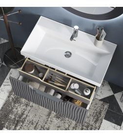 Тумба подвесная Equil Mirage 80.1Y с умывальником 78857(80)