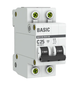 Выключатель автоматический 2P 25А (C) 4,5кА ВА 47-29 Basic