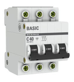 Выключатель автоматический 3P 40А (C) 4,5кА ВА 47-29 Basic