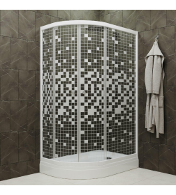 Душевое ограждение Triton Коралл А1 (мозаика) 120х80 правый поддон 17см Щ0000061781