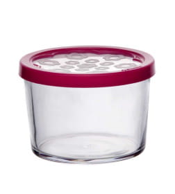 Банка стекл. Бейзик 42230 1113705 (220мл) крышка фуксия