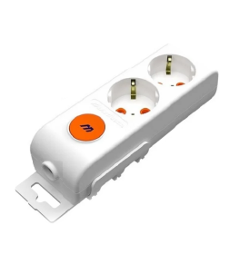 Колодка 2-я с з/к с выкл. белый Mutlusan