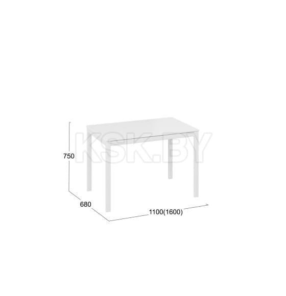 Стол раздвижной Слайд Тип 2 Белый матовый/Белый (228436) 