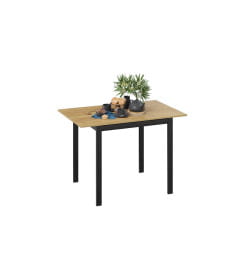 Стол раздвижной Слайд Тип 1 Черный муар/Дуб крафт золотой