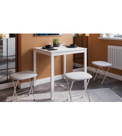 Стол раздвижной Слайд Тип 1 Белый матовый/Белый