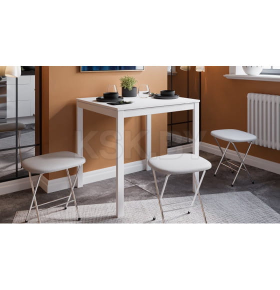 Стол раздвижной Слайд Тип 1 Белый матовый/Белый (228422) 