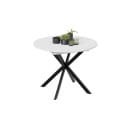 Стол обеденный раздвижной Мэдисон Тип 1 Черный муар/Белый (237763) 