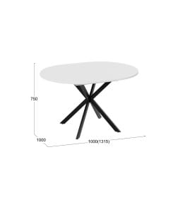 Стол обеденный раздвижной Мэдисон Тип 1 Черный муар/Белый