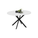 Стол обеденный раздвижной Мэдисон Тип 1 Черный муар/Белый (237763) 