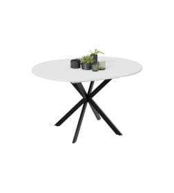 Стол обеденный раздвижной Мэдисон Тип 1 Черный муар/Белый