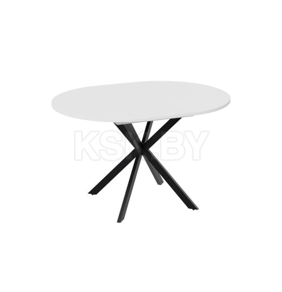 Стол обеденный раздвижной Мэдисон Тип 1 Черный муар/Белый (237763) 