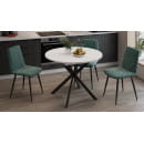 Стол обеденный раздвижной Мэдисон Тип 1 Черный муар/Белый (237763) 