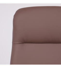 Кресло поворотное ELEMA, коричневая экокожа/хромированный металл