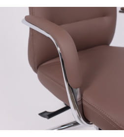 Кресло поворотное ELEMA, коричневая экокожа/хромированный металл