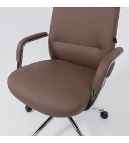 Кресло поворотное ELEMA, коричневая экокожа/хромированный металл