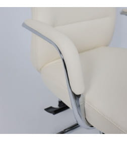 Кресло поворотное ELEMA, кремовая экокожа/хромированный металл