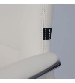 Кресло поворотное ELEMA, кремовая экокожа/хромированный металл