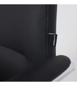 Кресло поворотное ELEMA, черная экокожа/хромированный металл