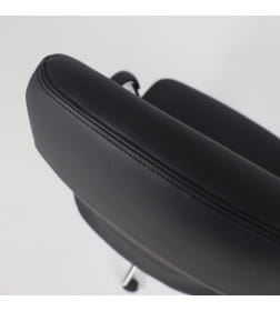 Кресло поворотное ELEMA, черная экокожа/хромированный металл