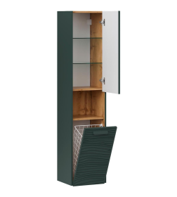 Пенал подвесной Equil Gleam 36 с корзиной, зеленый камень/дуб вотан ppGLEAM36-34