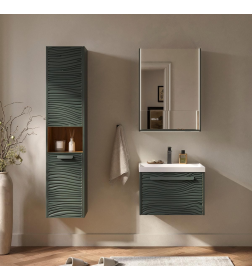 Пенал подвесной Equil Gleam 36 с корзиной, зеленый камень/дуб вотан ppGLEAM36-34