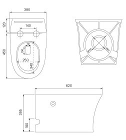 Унитаз напольный приставной с функцией импульсного смыва IDDIS Pulse PULIDSEi26