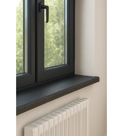 Подоконник ПВХ Кристаллит Графит Clean Touch "Кристаллит" 200*20 мм