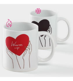 Кружка-хамелеон "Warm up",керамика 350 мл., цвет белый
