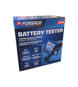 Тестер аккумуляторных батарей аналоговый (12V, 100А) Forsage