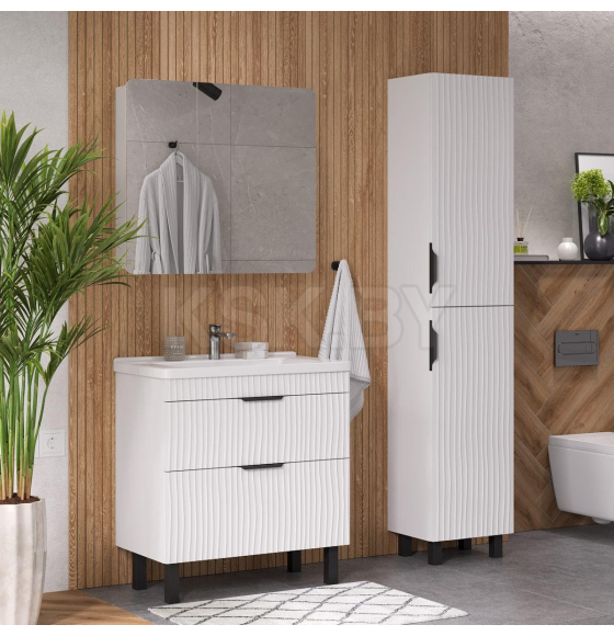 Тумба напольная Volna Lotty 80.2Y с умывальником Миранда 80 (tnLOTTY80.2Y-04-1) 