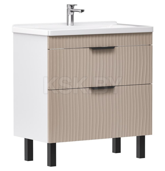 Тумба напольная Volna Lotty 80.2Y латте с умывальником Миранда 80 (tnLOTTY80.2Y-13-1) 