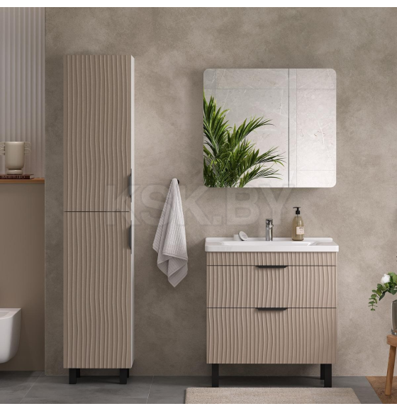 Тумба напольная Volna Lotty 80.2Y латте с умывальником Миранда 80 (tnLOTTY80.2Y-13-1) 